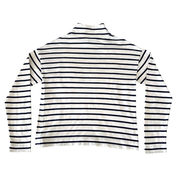 Vineyard Vines Striped Button Mockneck Cotton Long Sleeve Top Size Small - Picture 3 of 8